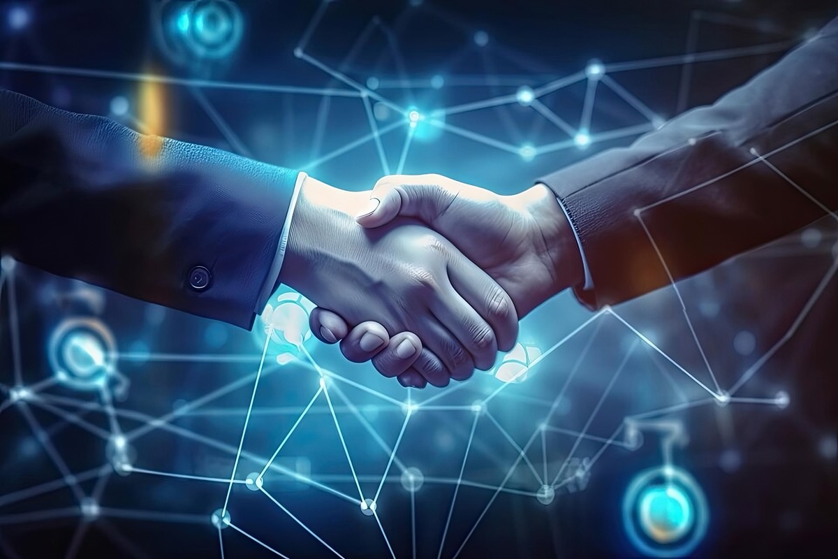 Partnership handshake over technology network